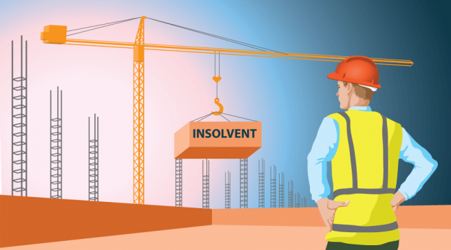 When is a construction company insolvent?